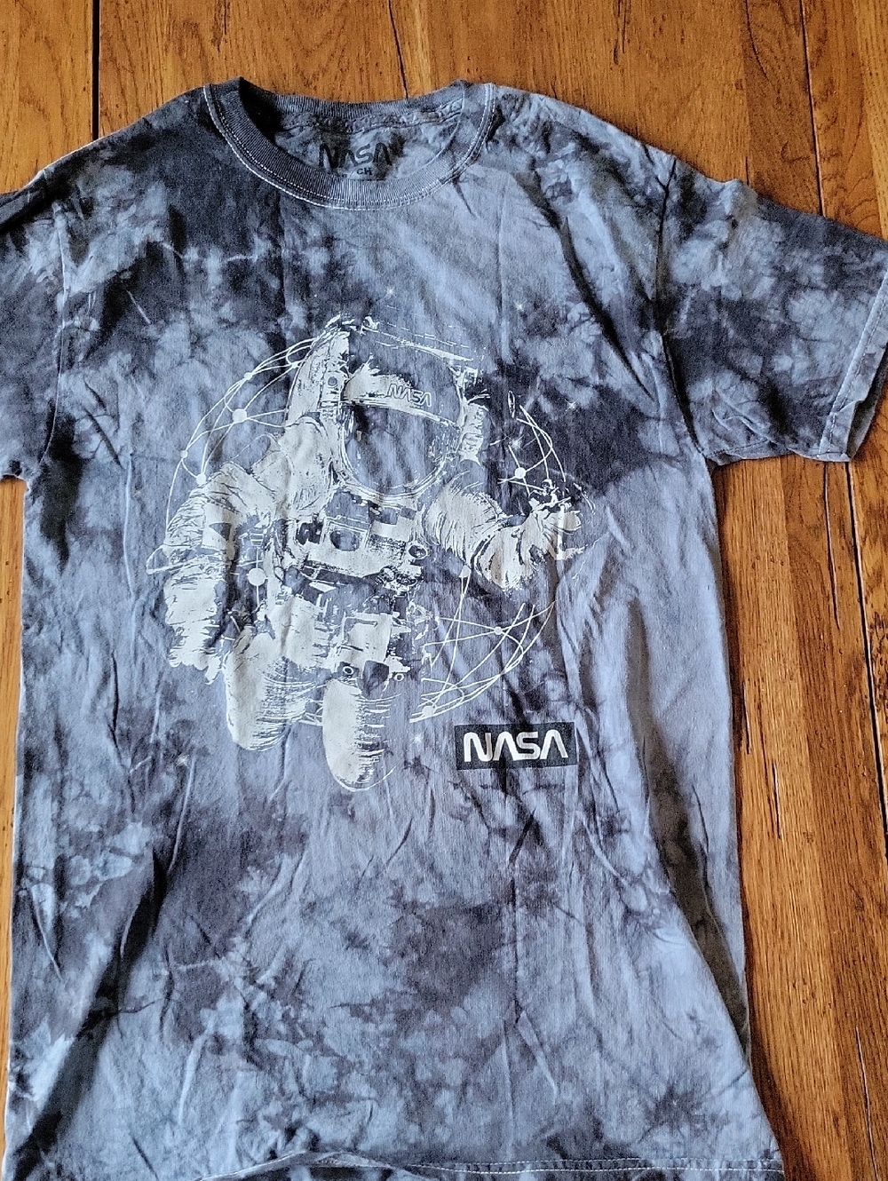 NASA Graphic Tie-Dye Short Sleeve Tee - Black/Gray